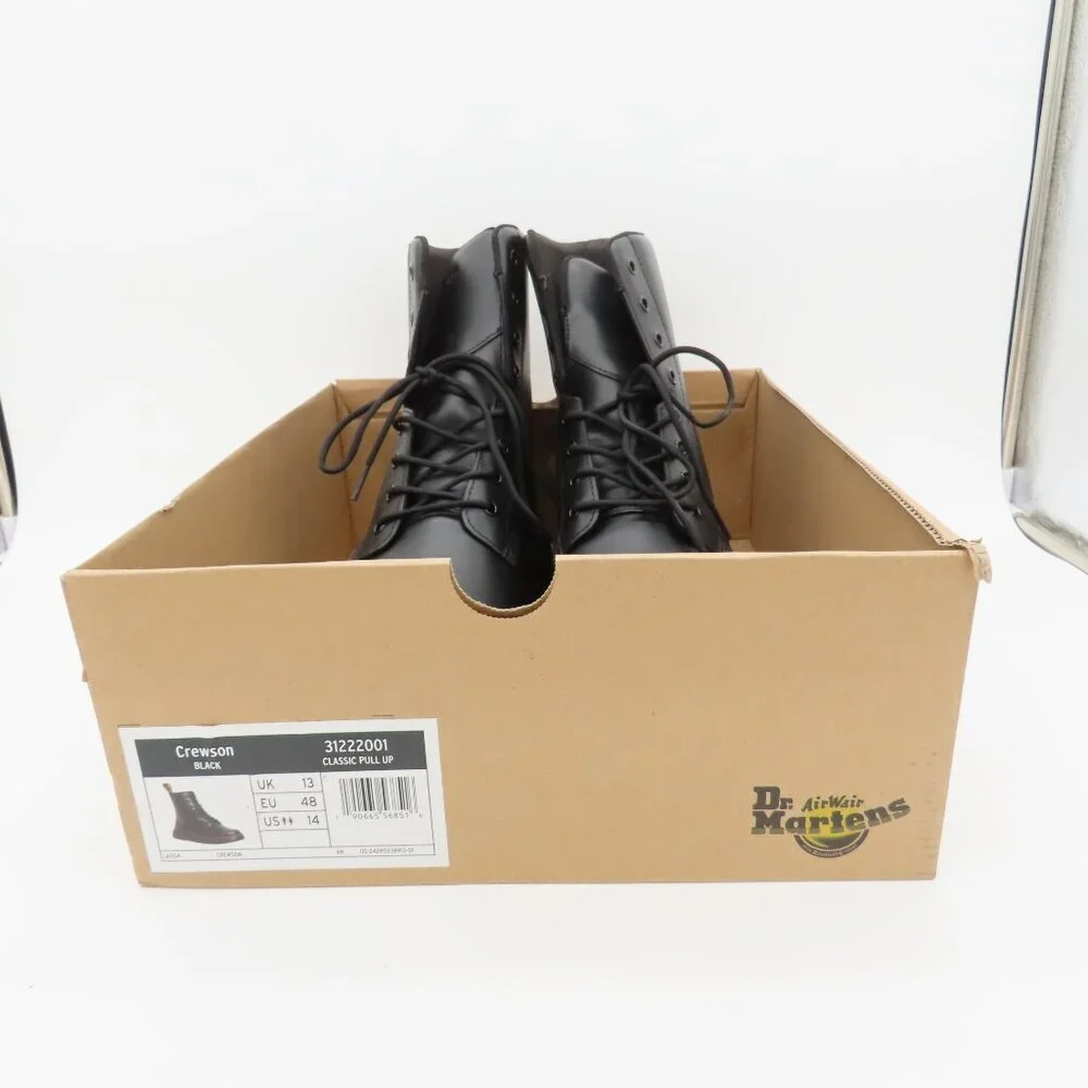 Dr. Martens Crewson Black Leather Lace-up Boots 31222001 - Mens Size 13 - Picture 8 of 9